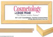 Simple Black Wood Cosmetology License Frame - 5" x 3.5" Inches