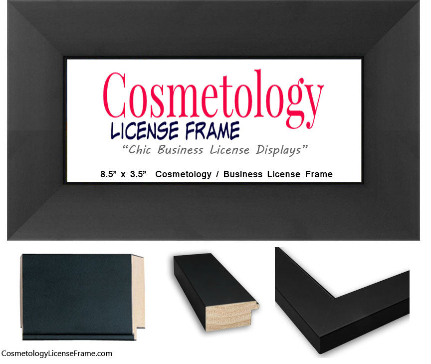 Wide Black Wood Cosmetology Frame