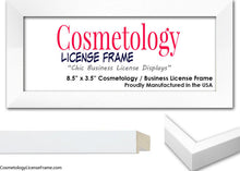 Simple Blue Wood Cosmetology License Frame
