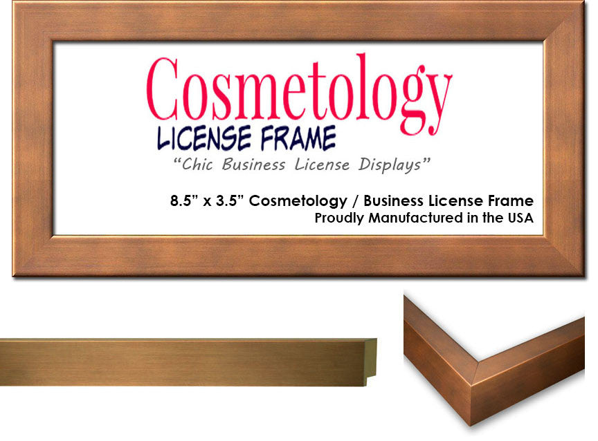Metallic Bronze Cosmetology License Frame